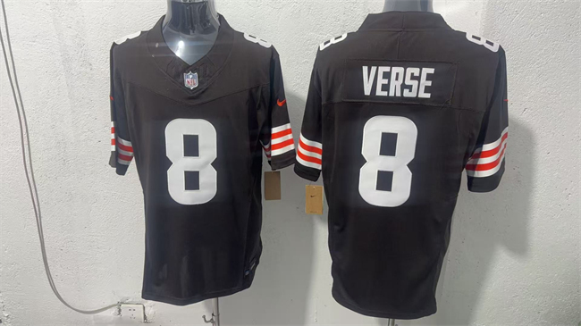 Men's Cleveland Browns #8 Jared Verse Brown 2026 Vapor Limited Stitched Football Jersey